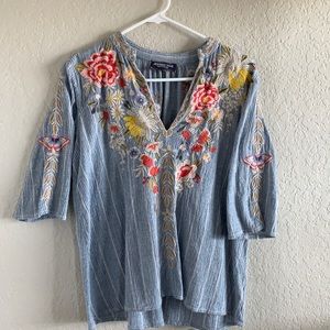 Johnny Was blouse XS true to size.